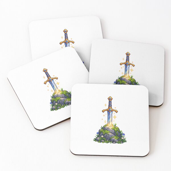 Item preview, Legendary Sword in the Stone – Fantasy Pixel Art designed and sold by Handmade--Heaven.