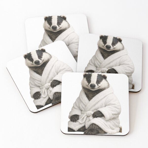 Item preview, European Badger Fluffy Bathrobe designed and sold by Sillytoe.
