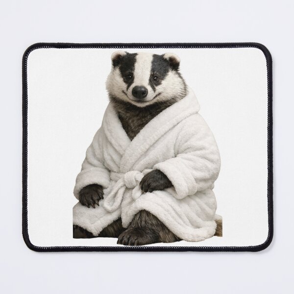 Item preview, European Badger Fluffy Bathrobe designed and sold by Sillytoe.