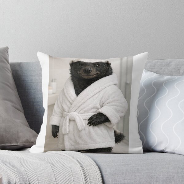 Item preview, Honey Badger White Bathrobe designed and sold by Sillytoe.