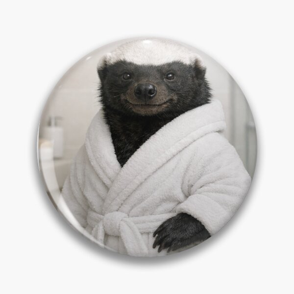 Item preview, Honey Badger White Bathrobe designed and sold by Sillytoe.