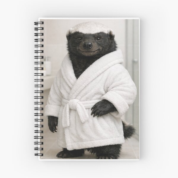 Item preview, Honey Badger White Bathrobe designed and sold by Sillytoe.