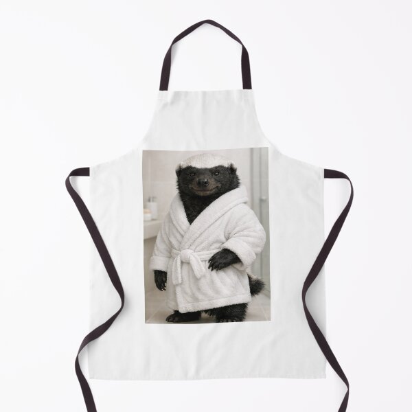 Item preview, Honey Badger White Bathrobe designed and sold by Sillytoe.