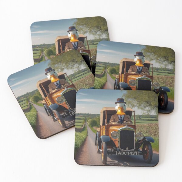 Item preview, Duck driving down a country lane designed and sold by ThatRockChic.