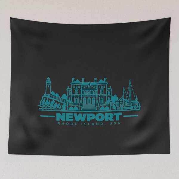 Item preview, Póster de viaje con arte lineal de Newport, Rhode Island, EE. UU. designed and sold by CMYKStudio.