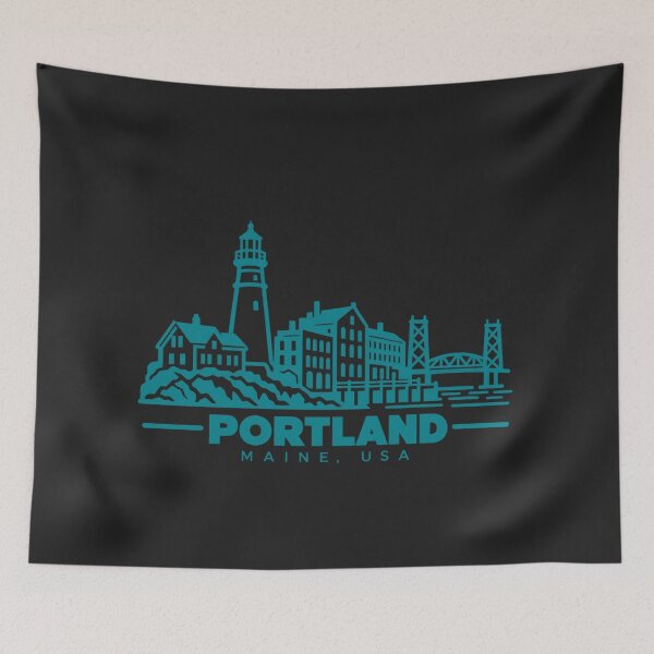 Item preview, Portland Maine USA Line Art Skyline Poster designed and sold by CMYKStudio.