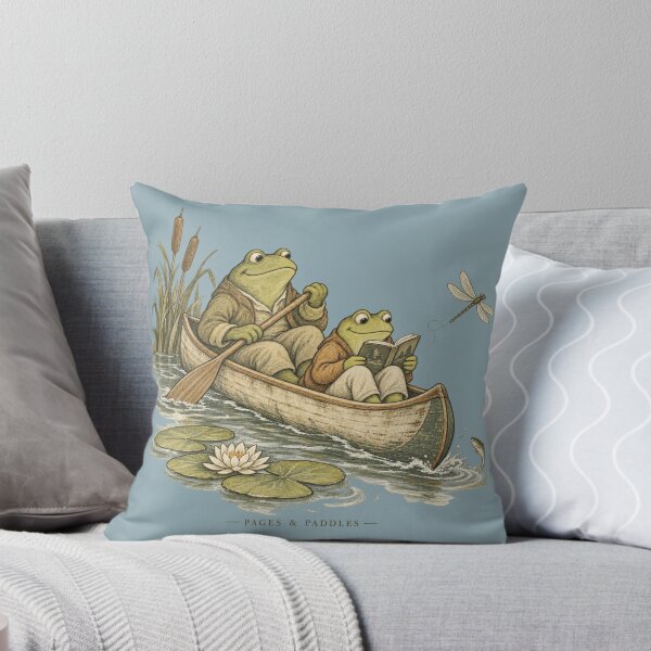 Item preview, Bookish Frog Canoe for Nature-Loving Readers designed and sold by POD DYNASTY | Original Print On Demand T-Shirt Graphics.