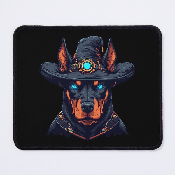 Item preview, Cybernetic Wizard Doberman Dog - Halloween Gold and Neon designed and sold by Cyber Gold Studio.