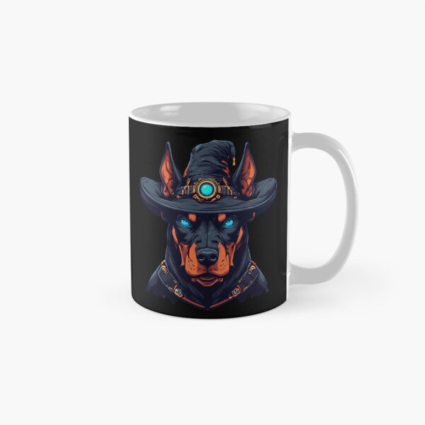 Item preview, Cybernetic Wizard Doberman Dog - Halloween Gold and Neon designed and sold by Cyber Gold Studio.