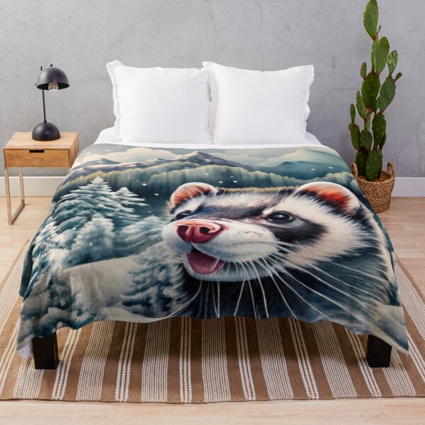 Item preview, Ferret Snowy Branch Portrait designed and sold by Gustavo Navarro.