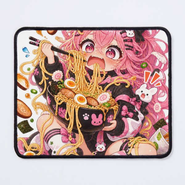 Item preview, Ramen Mayhem – Hungry Chibi Anime Girl designed and sold by Kubbykat.