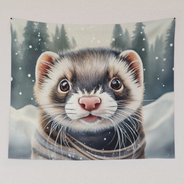 Item preview, Ferret Snowy Face Portrait designed and sold by Gustavo Navarro.