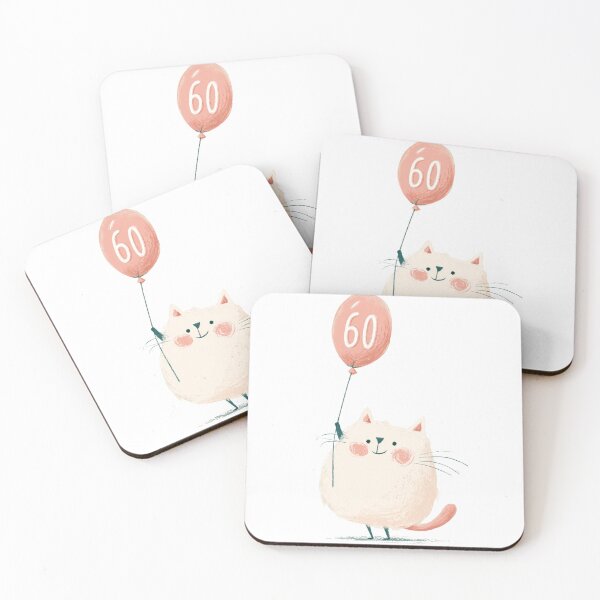 Item preview, Cute Birthday Cat 60 designed and sold by PastellFable.