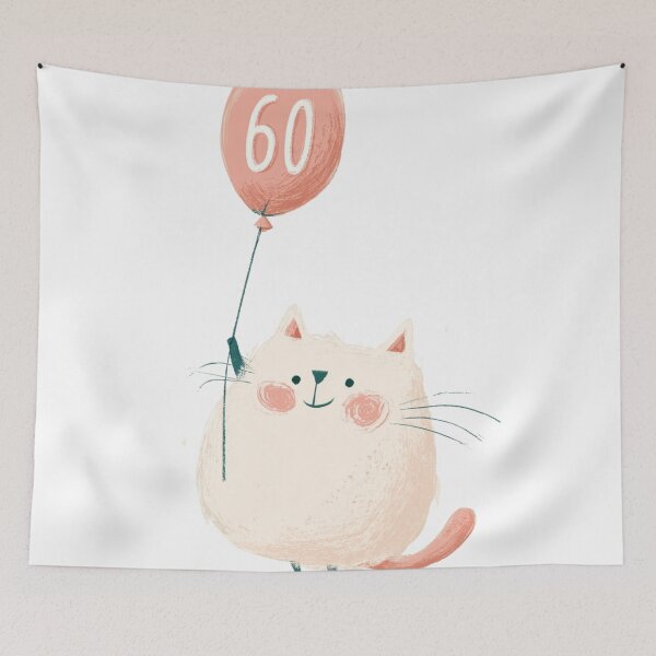 Artikelvorschau, Cute Birthday Cat 60 entworfen und verkauft von PastellFable.