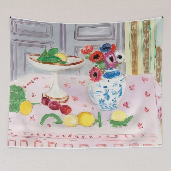 Item preview, The pink tablecloth 1925 designed and sold by VeilOfPigments.