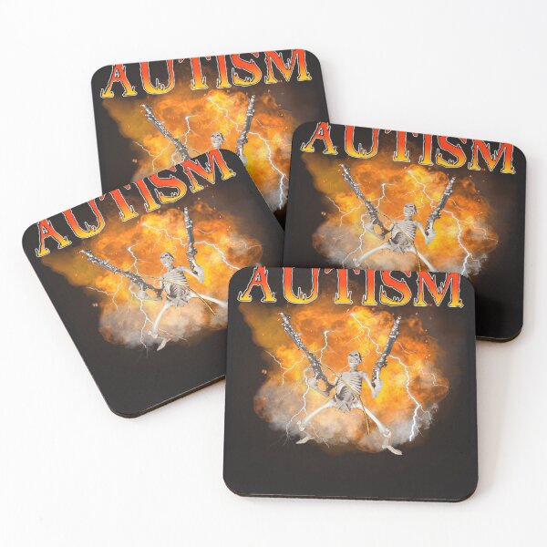 Item preview, Autism Skeleton With Machine Gun Meme designed and sold by moisessilleza.