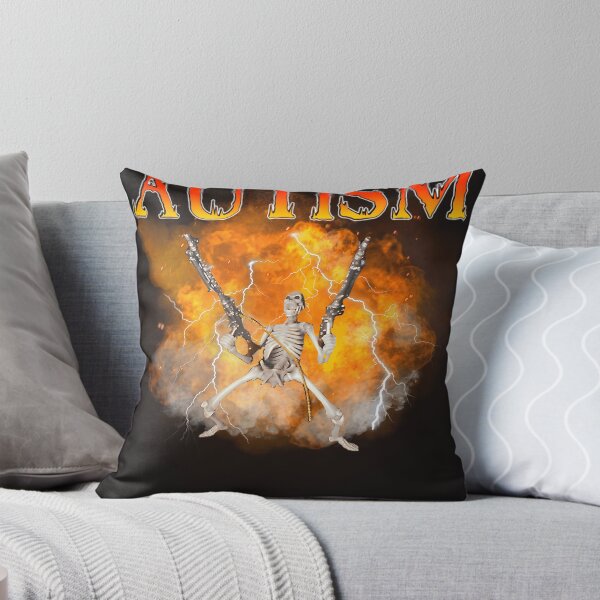 Item preview, Autism Skeleton With Machine Gun Meme designed and sold by moisessilleza.