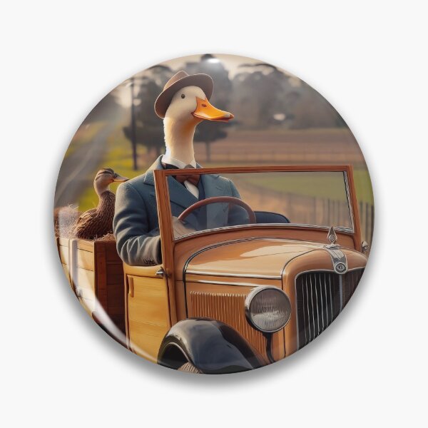 Item preview, Duck driving down a country lane designed and sold by ThatRockChic.