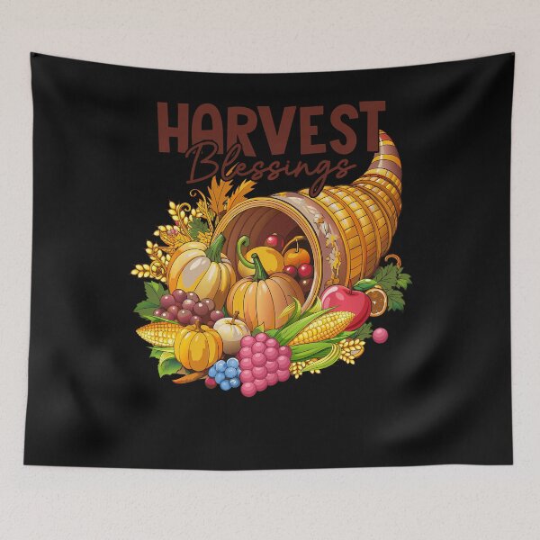Item preview, Harvest Blessings Cornucopia Fall Thanksgiving designed and sold by darriahad.
