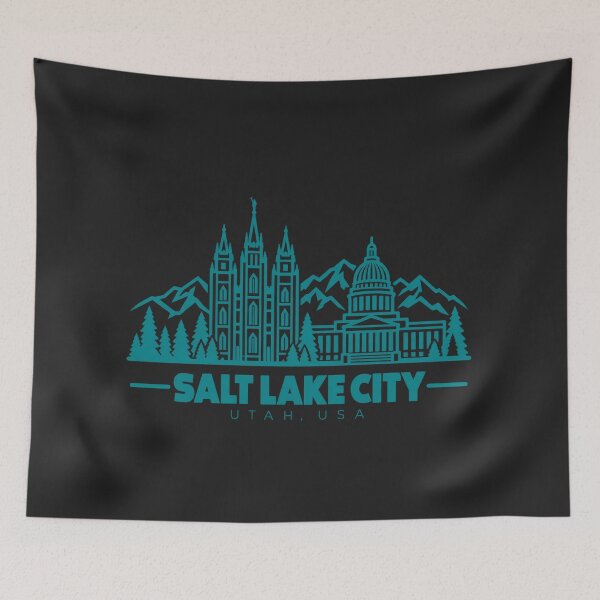 Item preview, Salt Lake City Utah USA Line Art Skyline Poster designed and sold by CMYKStudio.