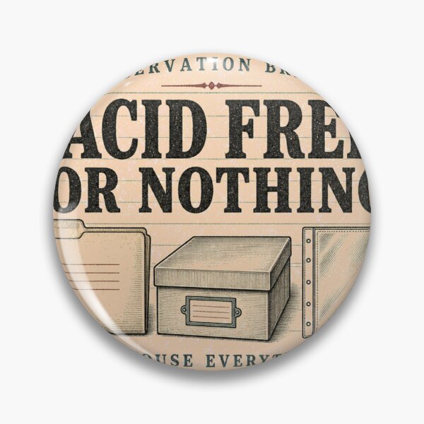 Item preview, Acid Free Or Nothing preservation archivist emblem designed and sold by BoosterShop.