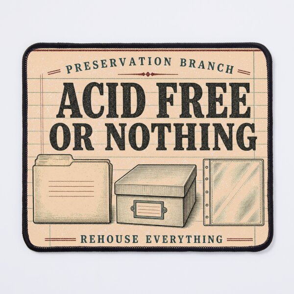 Item preview, Acid Free Or Nothing preservation archivist emblem designed and sold by BoosterShop.