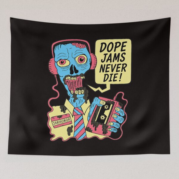 Item preview, Zombie Music Player Funny Retro Dope Jams Never Die designed and sold by Lagoart.