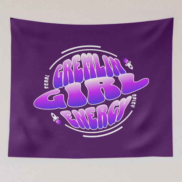 Item preview, Gremlin Girl Energy Feral Spicy Bubble Typography   designed and sold by FaeryNuff.