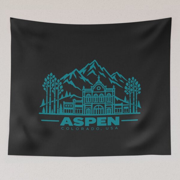 Item preview, Aspen Colorado USA Line Art Travel Poster designed and sold by CMYKStudio.