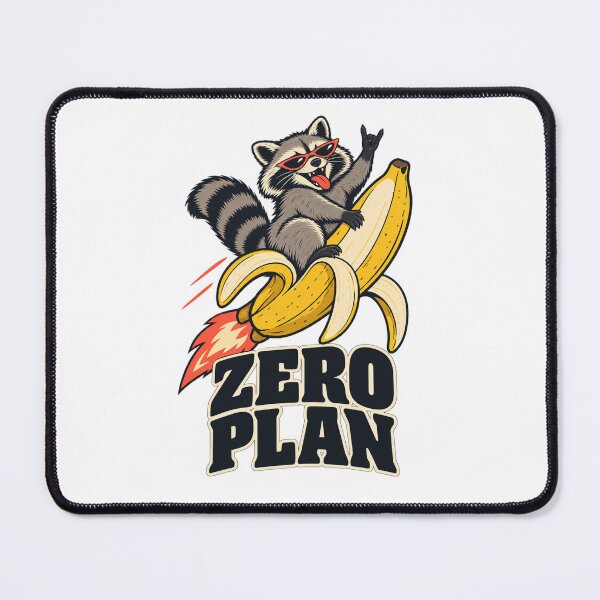 Item preview, Zero Plan – Funny Raccoon Riding a Banana Rocket designed and sold by PG Shop Art.