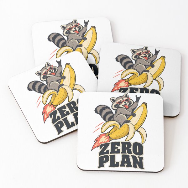 Item preview, Zero Plan – Funny Raccoon Riding a Banana Rocket designed and sold by PG Shop Art.