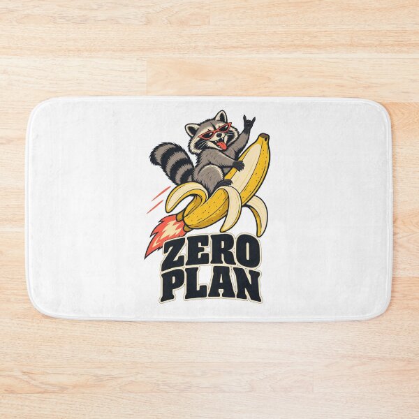 Item preview, Zero Plan – Funny Raccoon Riding a Banana Rocket designed and sold by PG Shop Art.