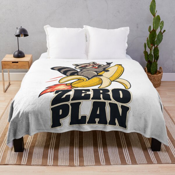 Item preview, Zero Plan – Funny Raccoon Riding a Banana Rocket designed and sold by PG Shop Art.