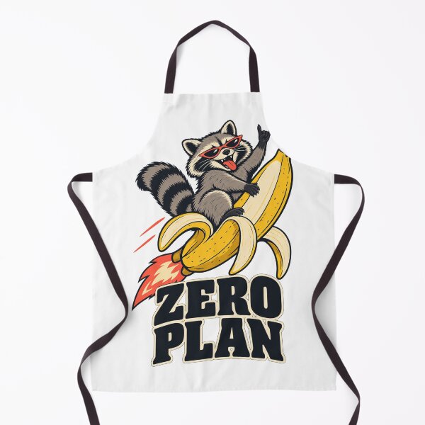 Item preview, Zero Plan – Funny Raccoon Riding a Banana Rocket designed and sold by PG Shop Art.