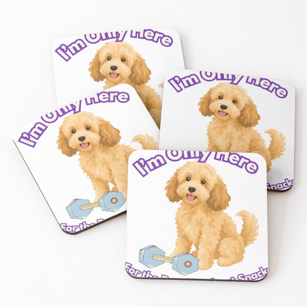 Item preview, Funny Gym Dog Meme Quote Goldendoodle Workout Sticker designed and sold by SoukaArtStore.