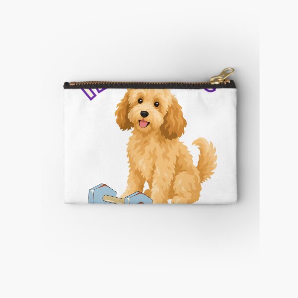 Item preview, Funny Gym Dog Meme Quote Goldendoodle Workout Sticker designed and sold by SoukaArtStore.