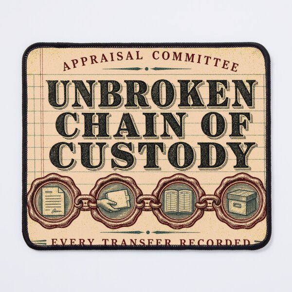 Item preview, Unbroken Chain Of Custody Archive Review Emblem designed and sold by BoosterShop.