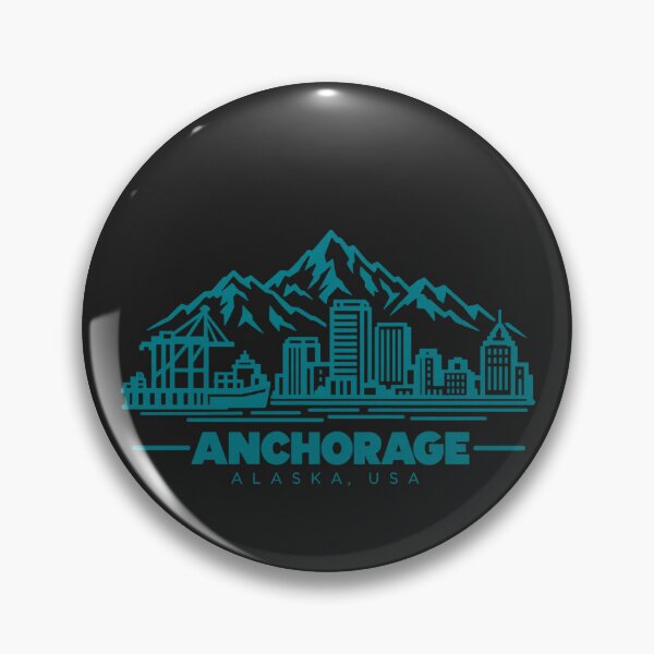 Item preview, Anchorage Alaska USA Line Art Skyline Poster designed and sold by CMYKStudio.