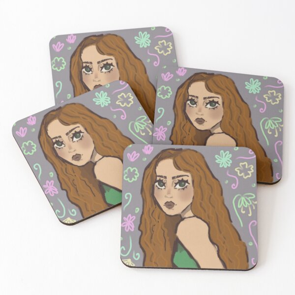 Item preview, Y2K Retro Indie Girl Portrait Flower Doodles designed and sold by Surreamidsh.