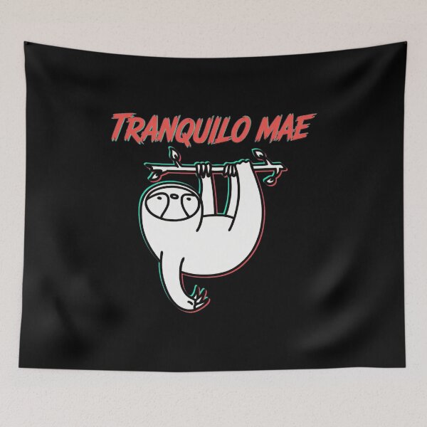 Item preview, Tranquilo Mae Sloth Glitch Text Chill Vibes  designed and sold by Bloowardi.
