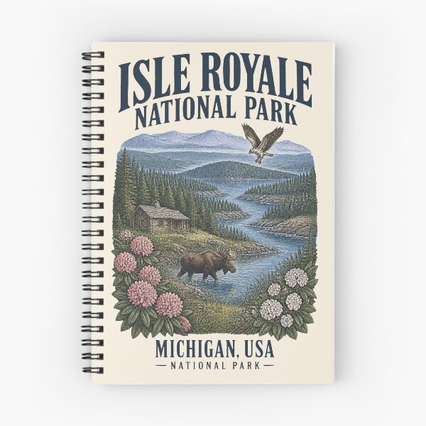 Item preview, Isle Royale National Park, Michigan, USA [Vintage Illustration] designed and sold by elektronen.