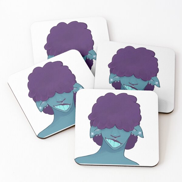 Item preview, Purple Afro Mystic – Bold Blue-Skinned Character Art designed and sold by Ruuper4all.