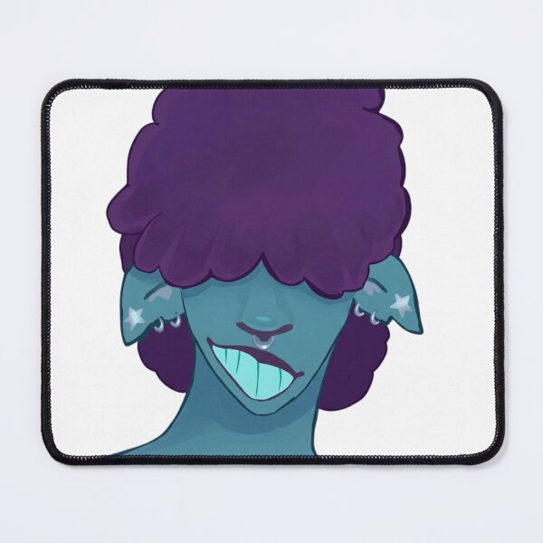 Item preview, Purple Afro Mystic – Bold Blue-Skinned Character Art designed and sold by Ruuper4all.