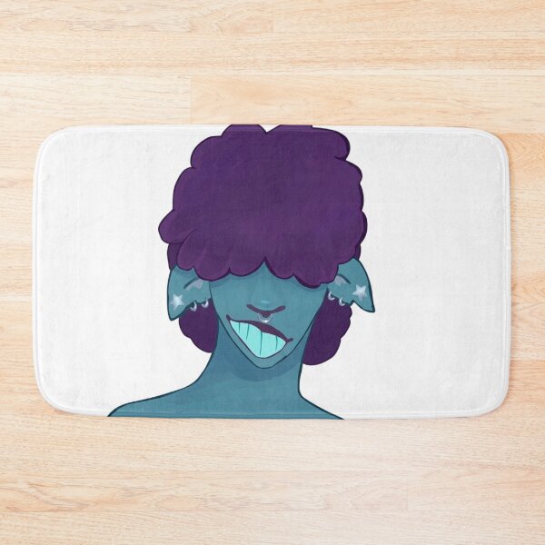 Item preview, Purple Afro Mystic – Bold Blue-Skinned Character Art designed and sold by Ruuper4all.
