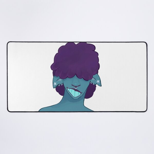 Item preview, Purple Afro Mystic – Bold Blue-Skinned Character Art designed and sold by Ruuper4all.