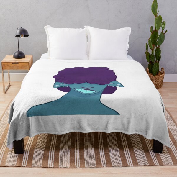 Item preview, Purple Afro Mystic – Bold Blue-Skinned Character Art designed and sold by Ruuper4all.