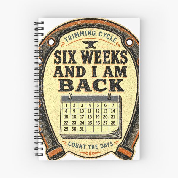 Item preview, Six Weeks and I Am Back Farrier Shoeing Cycle Badge designed and sold by BoosterShop.