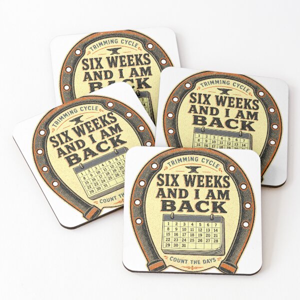 Item preview, Six Weeks and I Am Back Farrier Shoeing Cycle Badge designed and sold by BoosterShop.