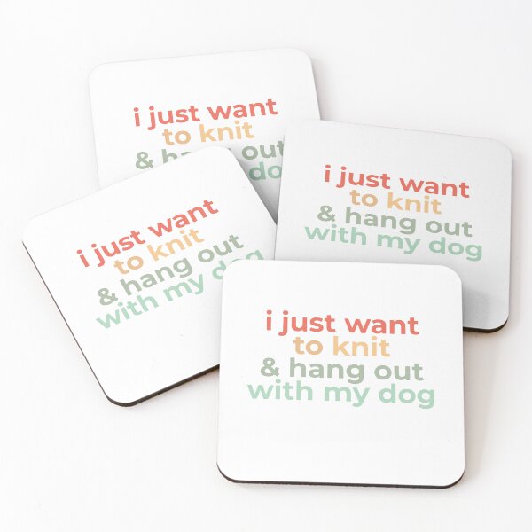 Item preview, I Just Want To Knit And Hang Out With My Dog Funny Knitter Gift designed and sold by HieuarsaWorks.