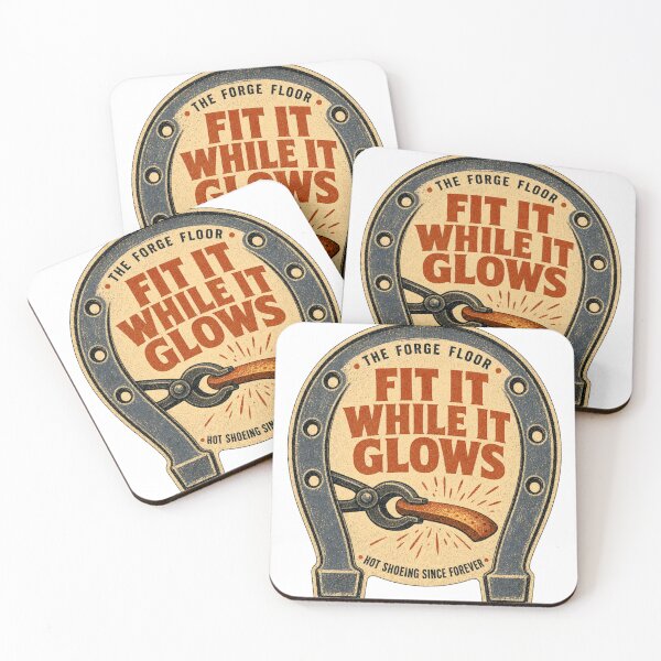 Item preview, Fit It While It Glows Hot-forged Forge Badge designed and sold by BoosterShop.